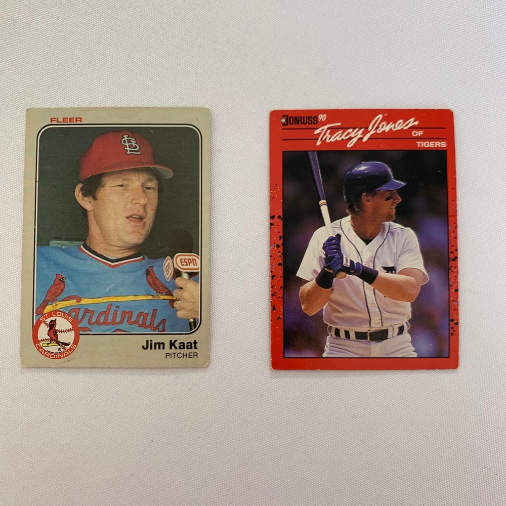 Baseball Cards 1990 Donruss Tracy Jones Detroit Tigers 1983 Jim Kaat Cardinals